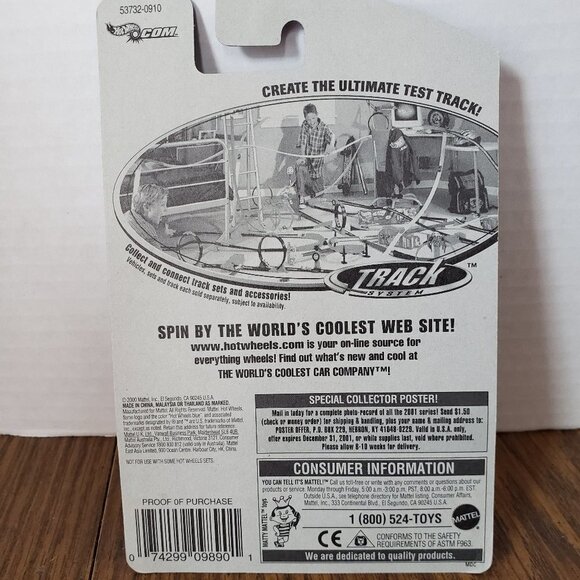 Hot Wheels 2001 Hooligan Dark Purple With Silver Five Spoke Wheels #203 - Picture 8 of 8